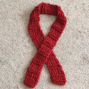 VINTAGE Red Knit Scarf